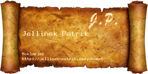 Jellinek Patrik névjegykártya